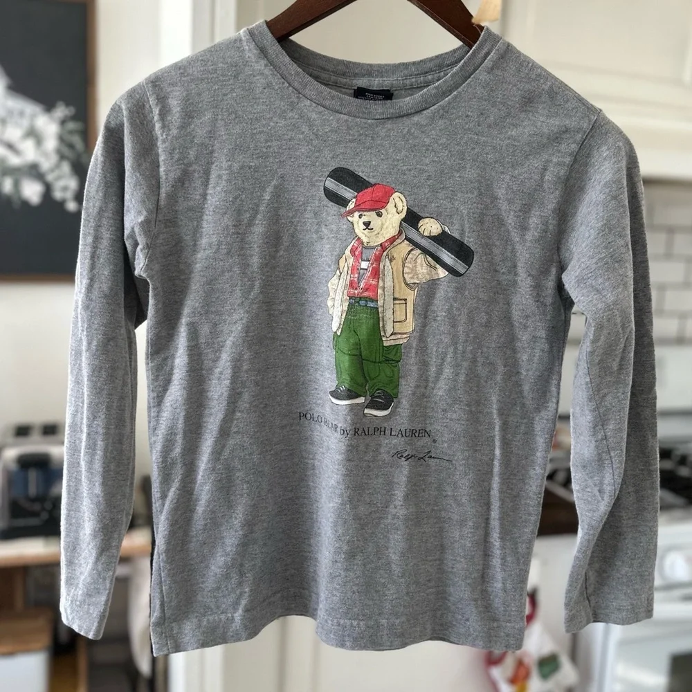 Vintage Polo Ralph Lauren Polo Bear Shirt Snowboarding Bear Boys Size 7